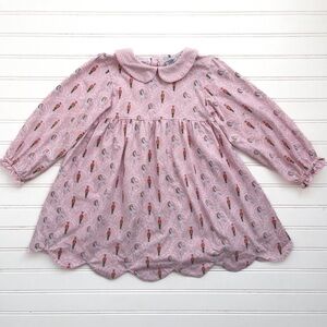 VGUC Christmas Nutcracker Peter Pan Collar Combed Cotton Long Sleeve Dress